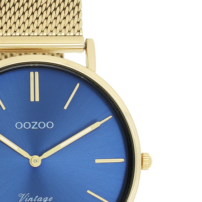 Oozoo Goudkleurige OOZOO Horloge Met Metalen Mesh Armband - C20291