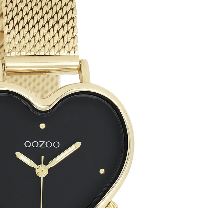 Oozoo Goudkleurige OOZOO Horloge Met Metalen Mesh Armband - C11417
