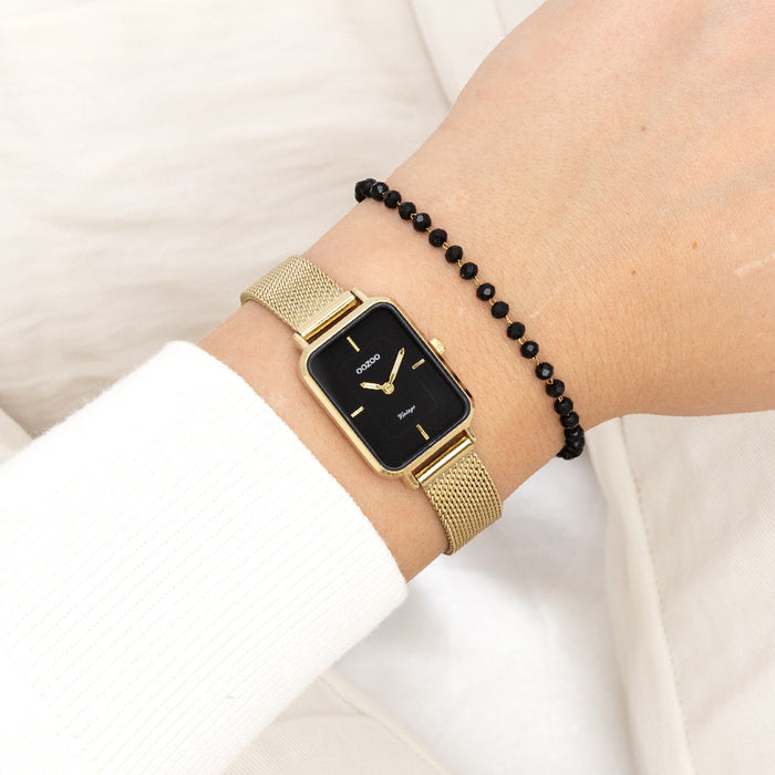 Oozoo Goudkleurige OOZOO Horloge Met Metalen Mesh Armband - C20354