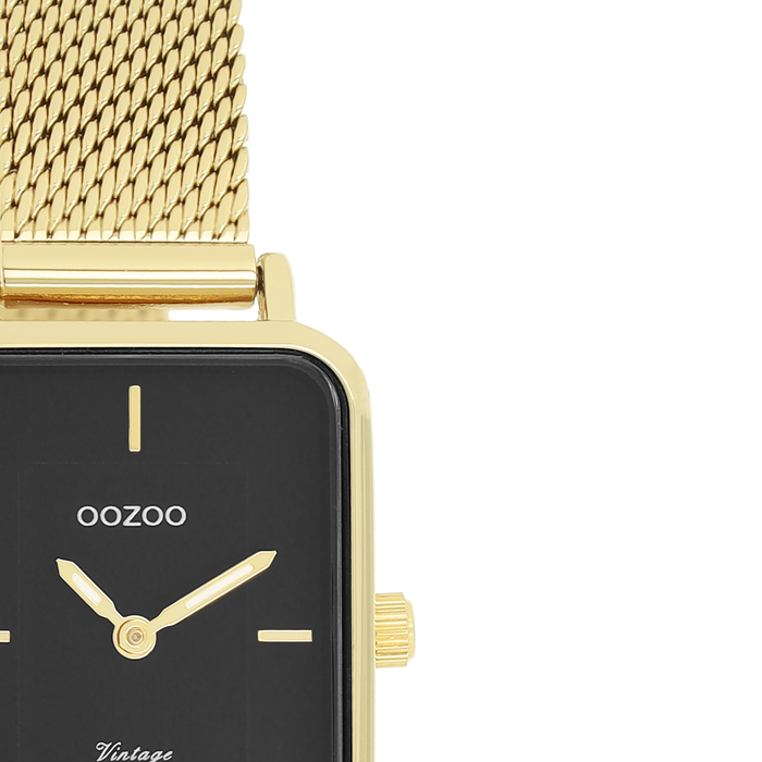 Oozoo Goudkleurige OOZOO Horloge Met Metalen Mesh Armband - C20354
