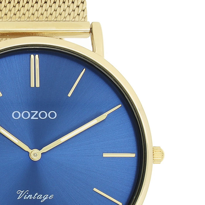Oozoo Goudkleurige OOZOO Horloge Met Metalen Mesh Armband - C20290