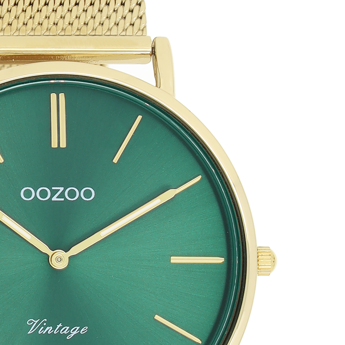Oozoo Goudkleurige OOZOO Horloge Met Metalen Mesh Armband - C20294