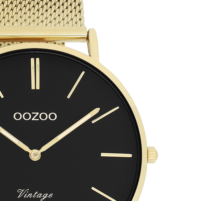 Oozoo Goudkleurige OOZOO Horloge Met Metalen Mesh Armband - C9913