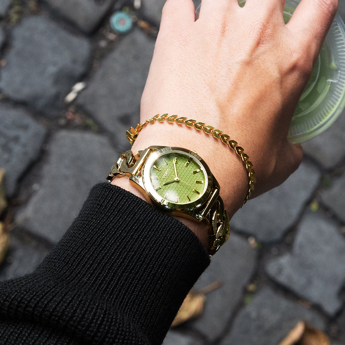 Oozoo Goudkleurige OOZOO Horloge Met Petit Schakelarmband - C11421