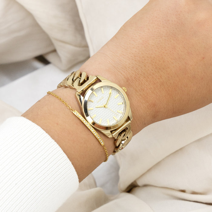 Oozoo Goudkleurige OOZOO Horloge Met Petit Schakelarmband - C11419