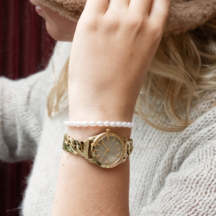 Oozoo Goudkleurige OOZOO Horloge Met Petit Schakelarmband - C11420