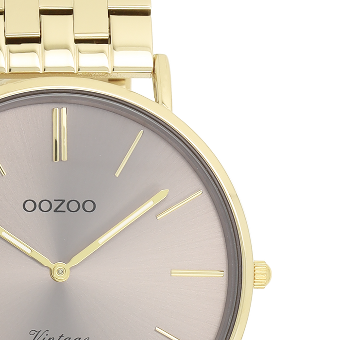 Oozoo Goudkleurige OOZOO Horloge Met Roestvrijstalen Armband - C20403