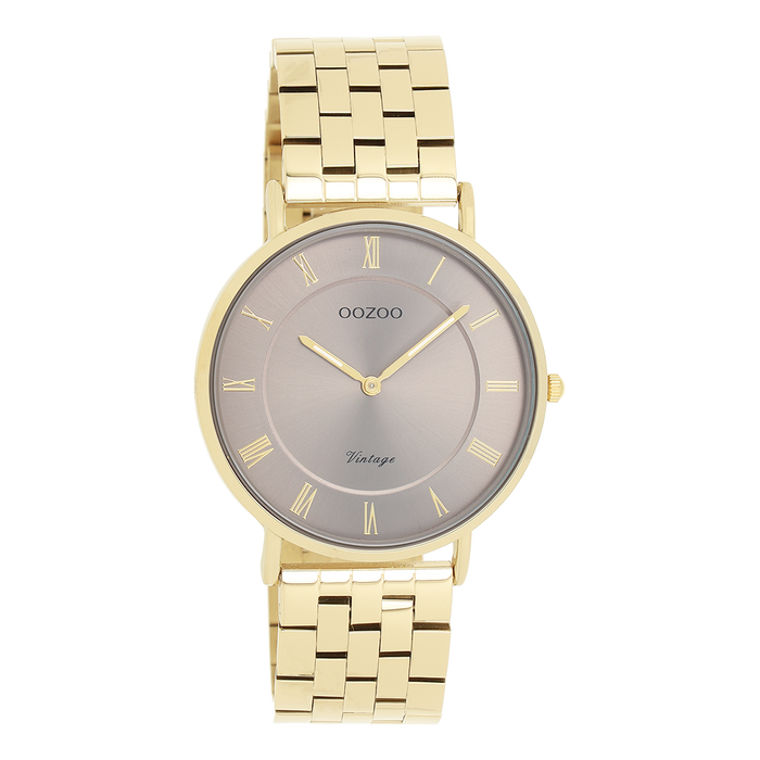 oozoo Goudkleurige OOZOO horloge met roestvrijstalen armband - C20370