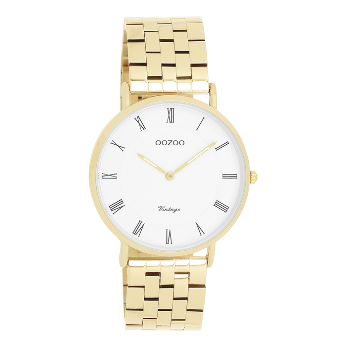 oozoo Goudkleurige OOZOO horloge met roestvrijstalen armband - C20369
