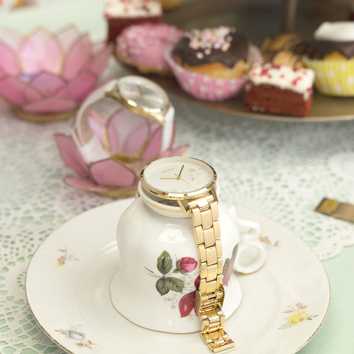 Oozoo Goudkleurige OOZOO Horloge Met Roestvrijstalen Armband - C11122