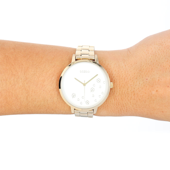 Oozoo Goudkleurige OOZOO Horloge Met Roestvrijstalen Armband - C11122