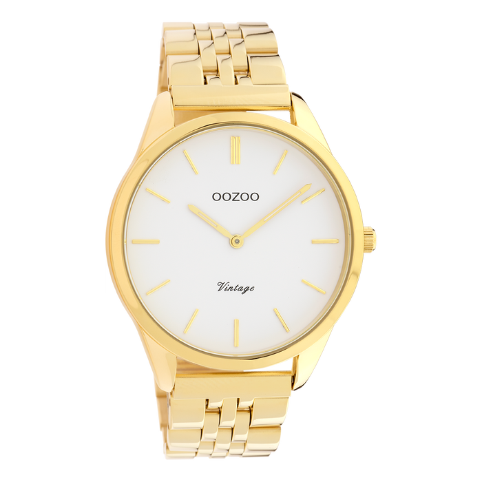 oozoo Goudkleurige OOZOO horloge met roestvrijstalen armband - C9985