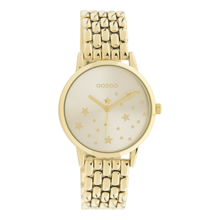 Oozoo Goudkleurige OOZOO Horloge Met Roestvrijstalen Armband - C11028