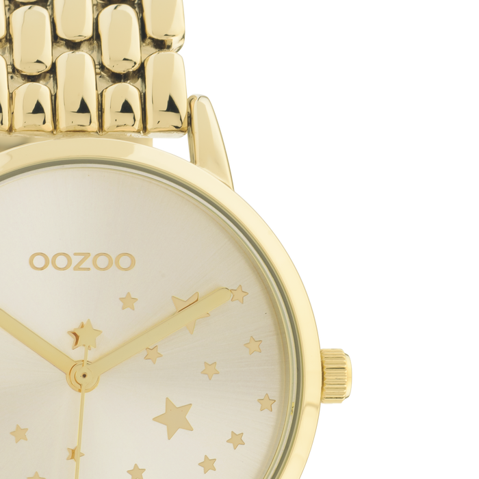 Oozoo Goudkleurige OOZOO Horloge Met Roestvrijstalen Armband - C11028