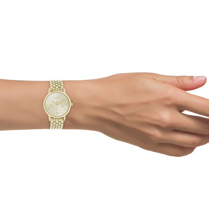Oozoo Goudkleurige OOZOO Horloge Met Roestvrijstalen Armband - C11028