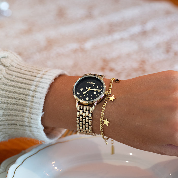 Oozoo Goudkleurige OOZOO Horloge Met Roestvrijstalen Armband - C11029