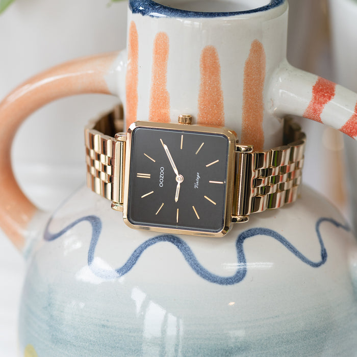 Oozoo Goudkleurige OOZOO Horloge Met Roestvrijstalen Armband - C9957