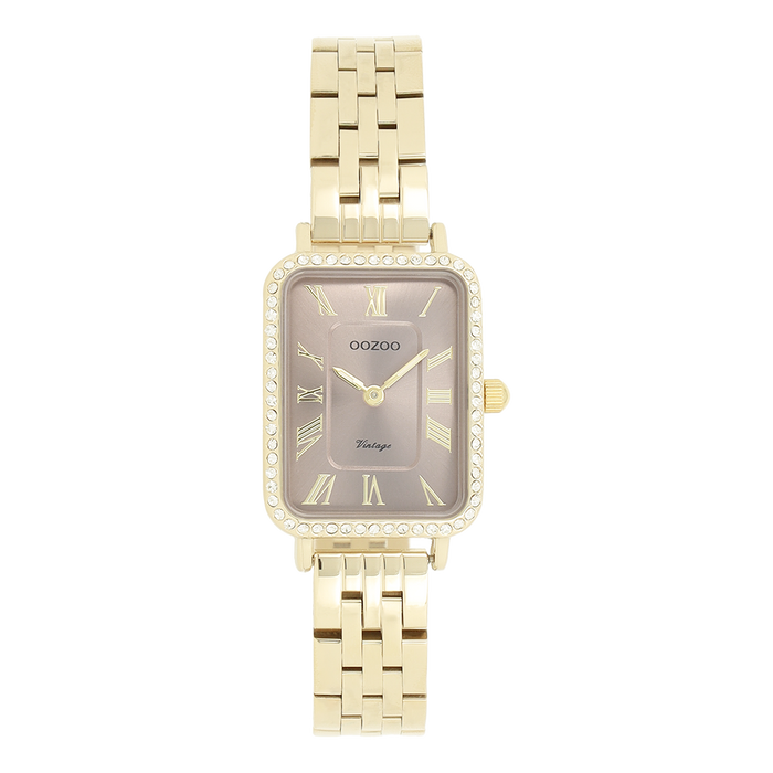 oozoo Goudkleurige OOZOO horloge met roestvrijstalen armband - C20415