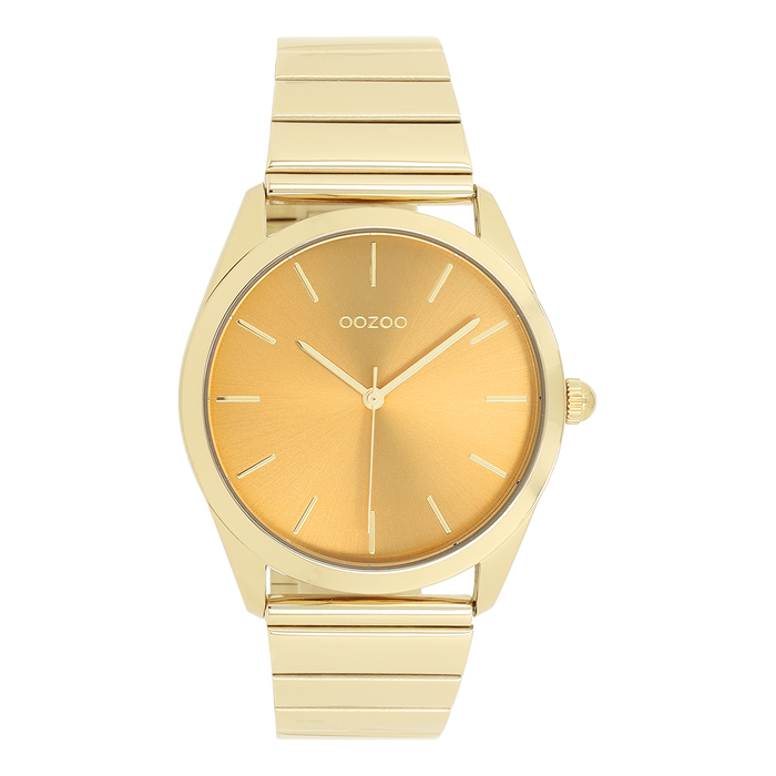 oozoo Goudkleurige OOZOO horloge met roestvrijstalen armband - C11517