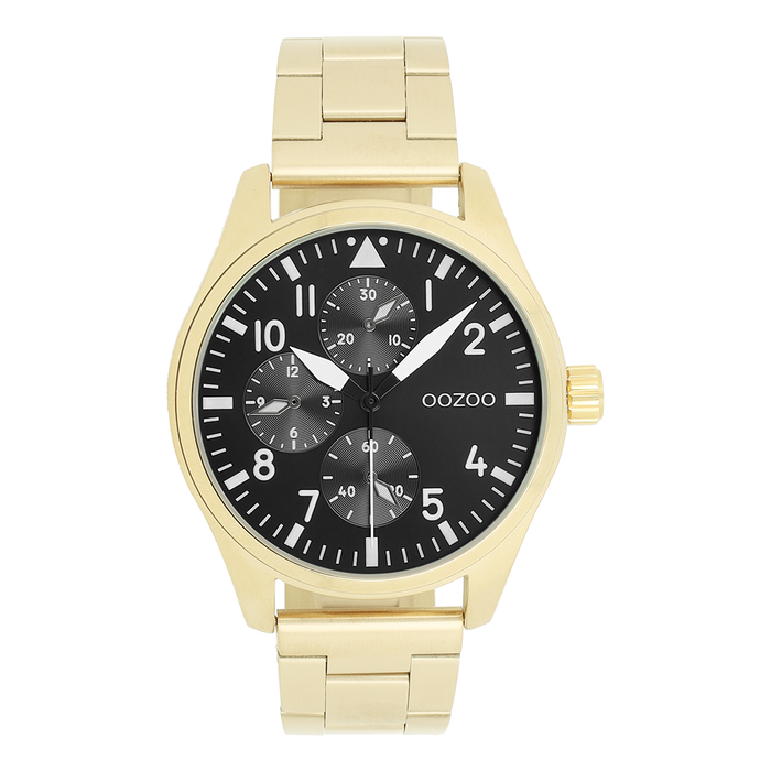 oozoo Goudkleurige OOZOO horloge met roestvrijstalen armband - C11507