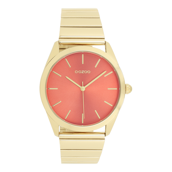 oozoo Goudkleurige OOZOO horloge met roestvrijstalen armband - C11518