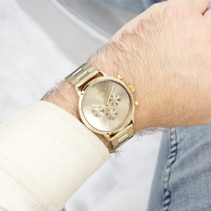 Oozoo Goudkleurige OOZOO Horloge Met Roestvrijstalen Armband - C11408