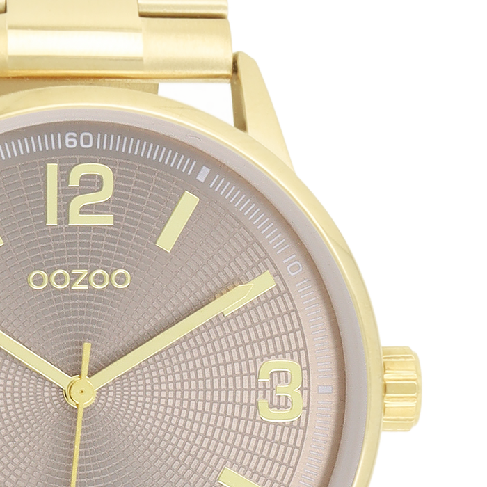 Oozoo Goudkleurige OOZOO Horloge Met Roestvrijstalen Armband - C11504