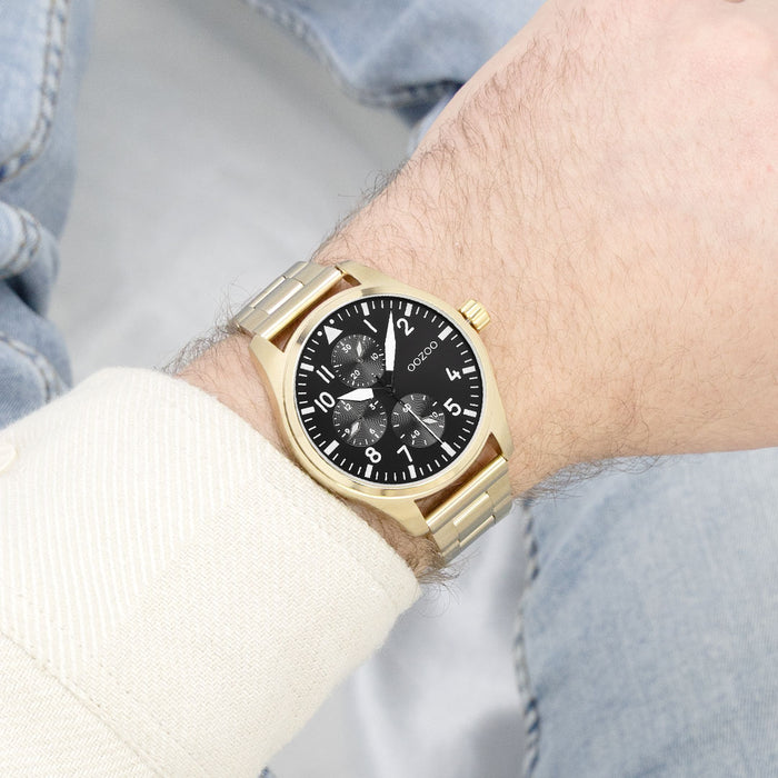 Oozoo Goudkleurige OOZOO Horloge Met Roestvrijstalen Armband - C11507