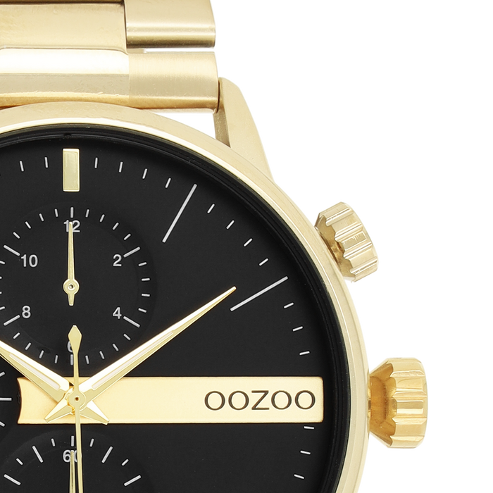 Oozoo Goudkleurige OOZOO Horloge Met Roestvrijstalen Armband - C11411