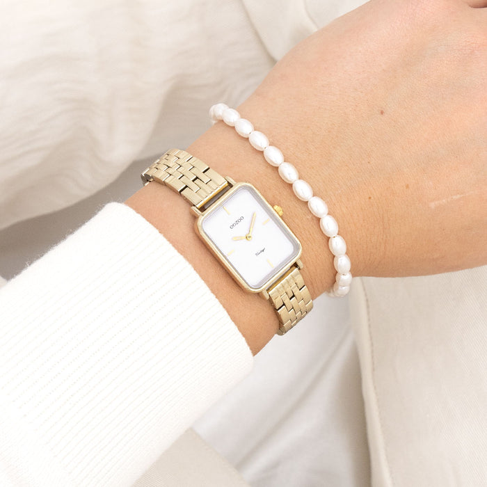 Oozoo Goudkleurige OOZOO Horloge Met Roestvrijstalen Armband - C20418