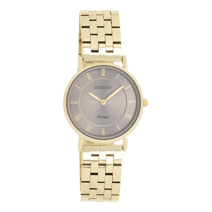 Oozoo Goudkleurige OOZOO Horloge Met Roestvrijstalen Armband - C20377