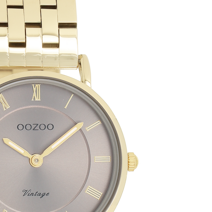 Oozoo Goudkleurige OOZOO Horloge Met Roestvrijstalen Armband - C20377
