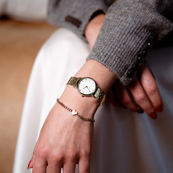 Oozoo Goudkleurige OOZOO Horloge Met Roestvrijstalen Armband - C20376