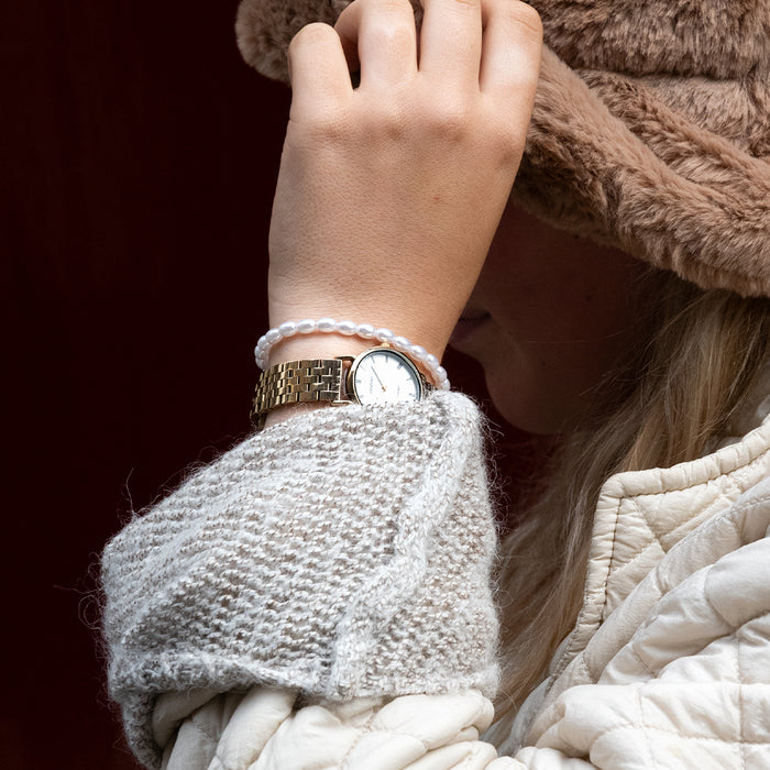 Oozoo Goudkleurige OOZOO Horloge Met Roestvrijstalen Armband - C20376