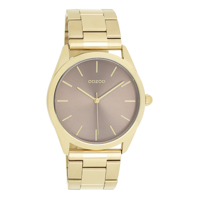 Oozoo Goudkleurige OOZOO Horloge Met Roestvrijstalen Armband - C11431