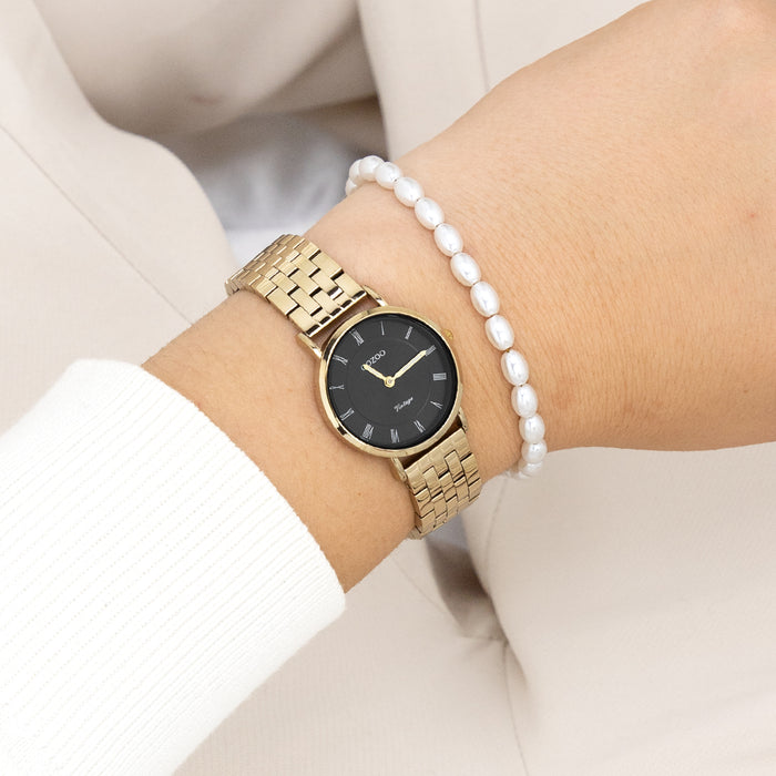 Oozoo Goudkleurige OOZOO Horloge Met Roestvrijstalen Armband - C20378