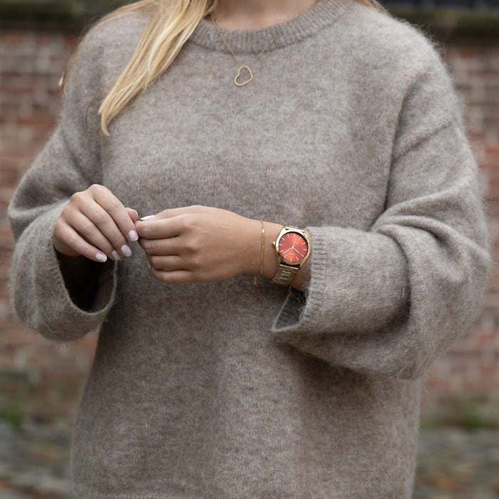 Oozoo Goudkleurige OOZOO Horloge Met Roestvrijstalen Armband - C11432