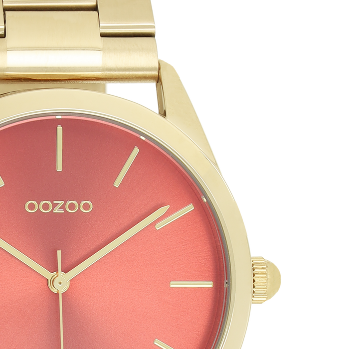 Oozoo Goudkleurige OOZOO Horloge Met Roestvrijstalen Armband - C11432