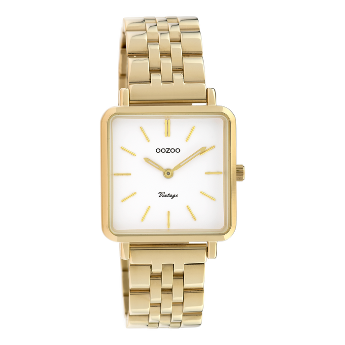 Oozoo Goudkleurige OOZOO Horloge Met Roestvrijstalen Armband - C9955