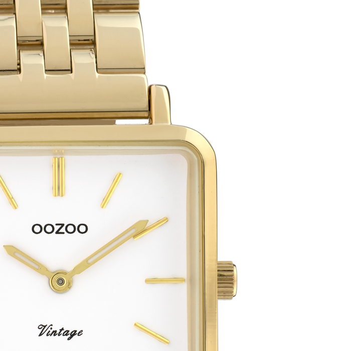 Oozoo Goudkleurige OOZOO Horloge Met Roestvrijstalen Armband - C9955