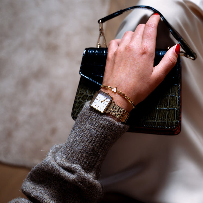 oozoo Goudkleurige OOZOO horloge met roestvrijstalen armband - C9955