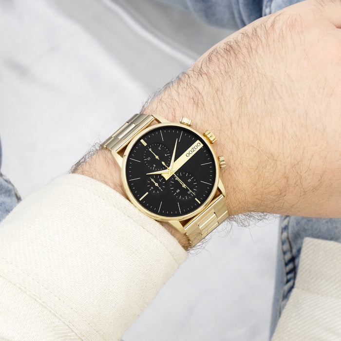 Oozoo Goudkleurige OOZOO Horloge Met Roestvrijstalen Armband - C11411