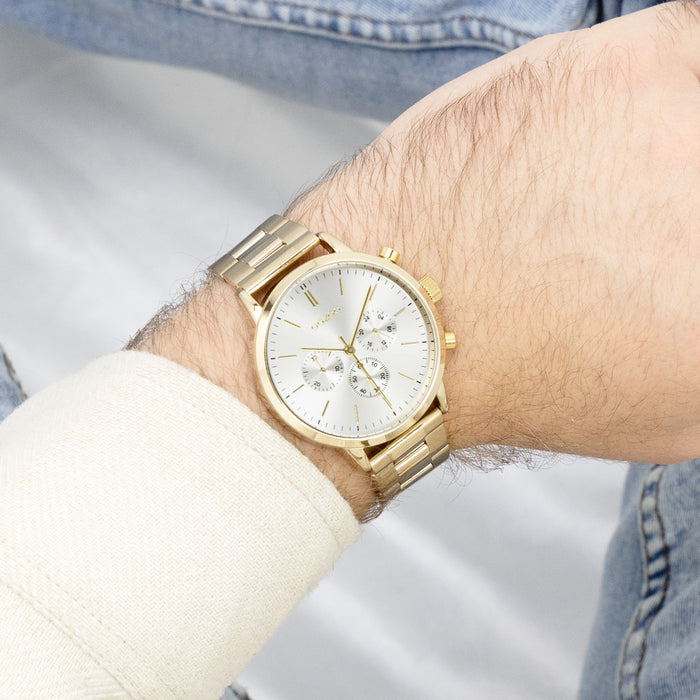 Oozoo Goudkleurige OOZOO Horloge Met Roestvrijstalen Armband - C11407