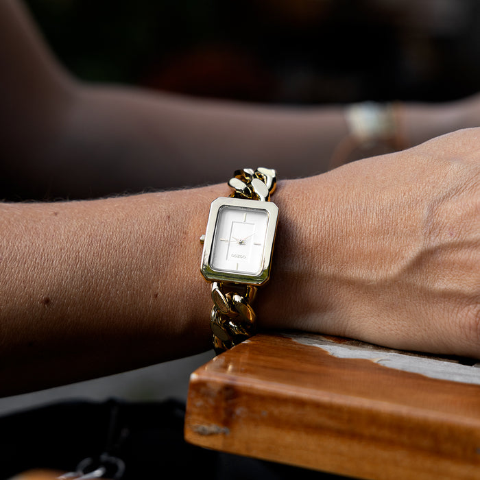 Oozoo Goudkleurige OOZOO Horloge Met Schakelarmband - C11272