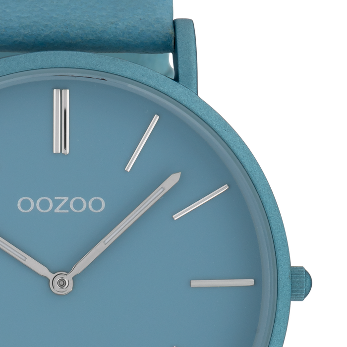 Oozoo Licht Blauwe OOZOO Horloge Met Leren Band - C9878