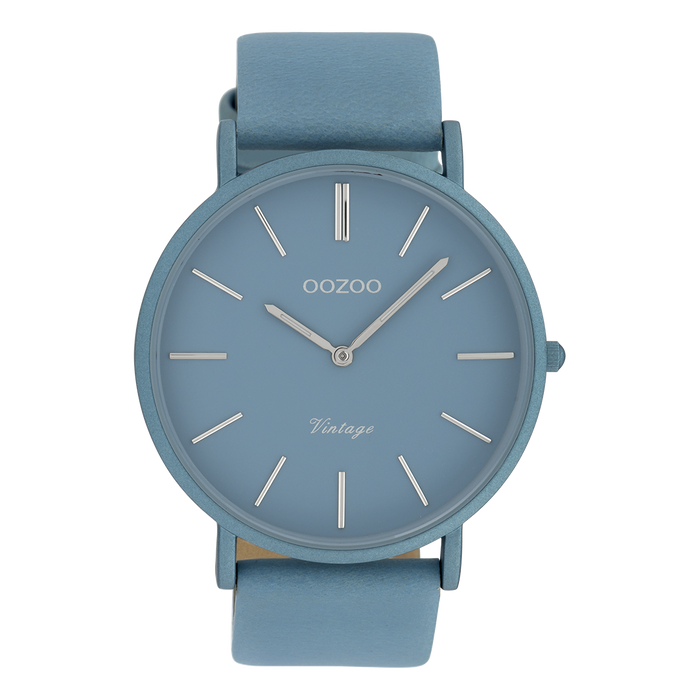 oozoo Licht blauwe OOZOO horloge met leren band - C9878