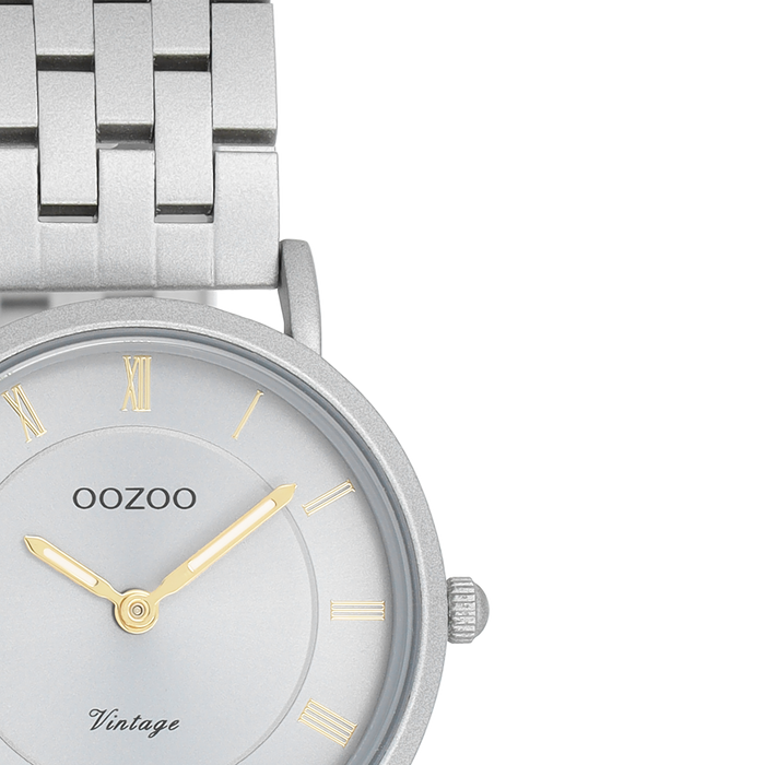 Oozoo Licht Grijze OOZOO Horloge Met Roestvrijstalen Armband - C20374