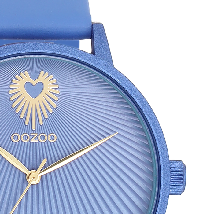 Oozoo Mineraal Blauwe OOZOO Horloge Met Leren Band - C11246