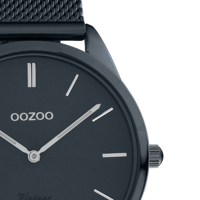 Oozoo Nacht Blauwe OOZOO Horloge Met Metalen Mesh Armband - C20008