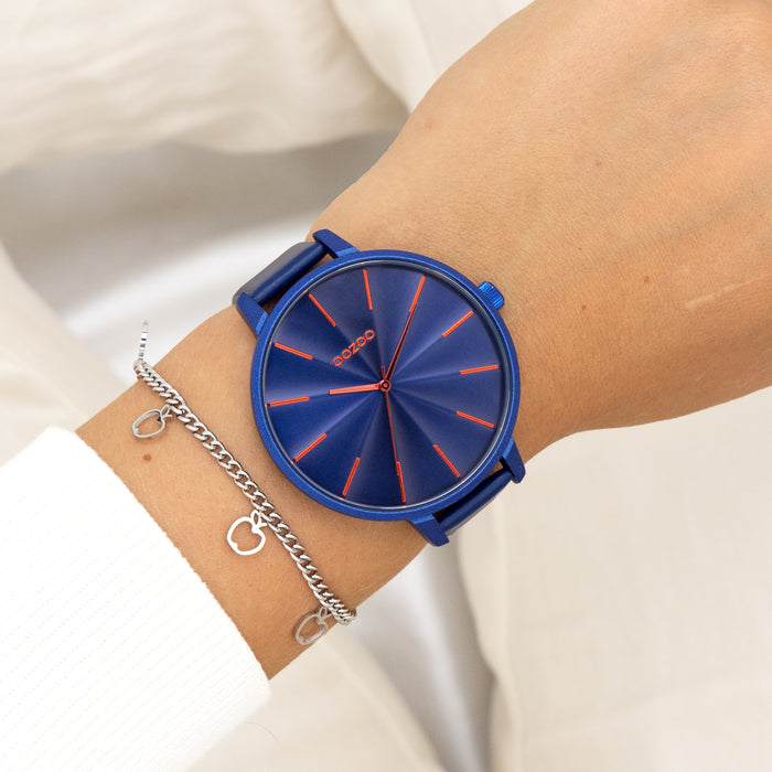 Oozoo Blauwe OOZOO Horloge Met Leren Band - C11252